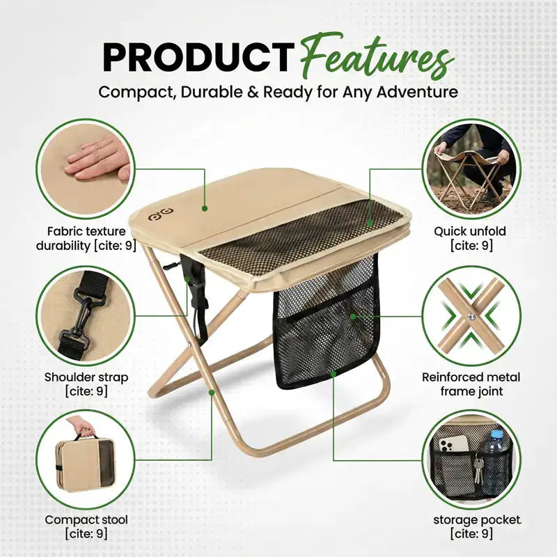 QuickSeat™ – Foldable Stool for Any Adventure: Sit Anywhere, Anytime