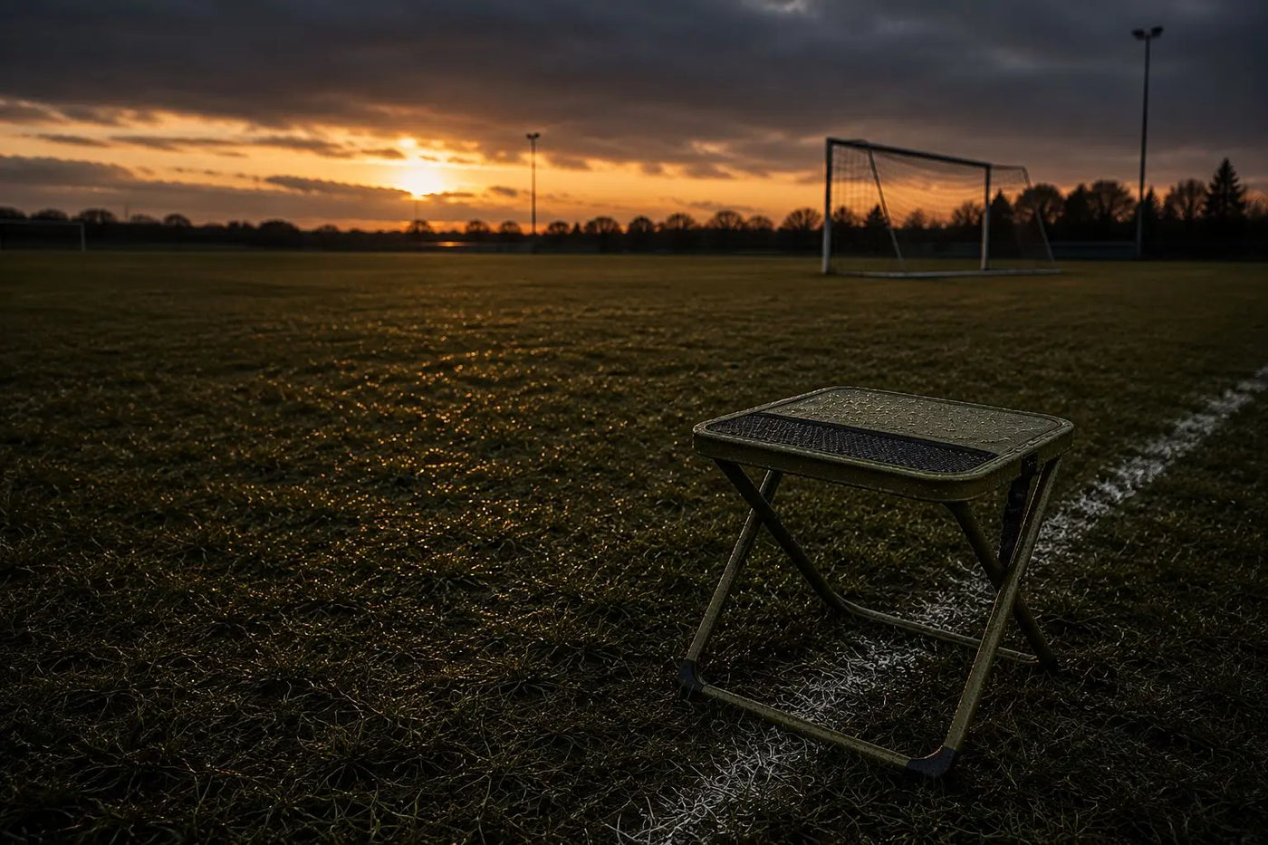 QuickSeat on the pitch at dusk